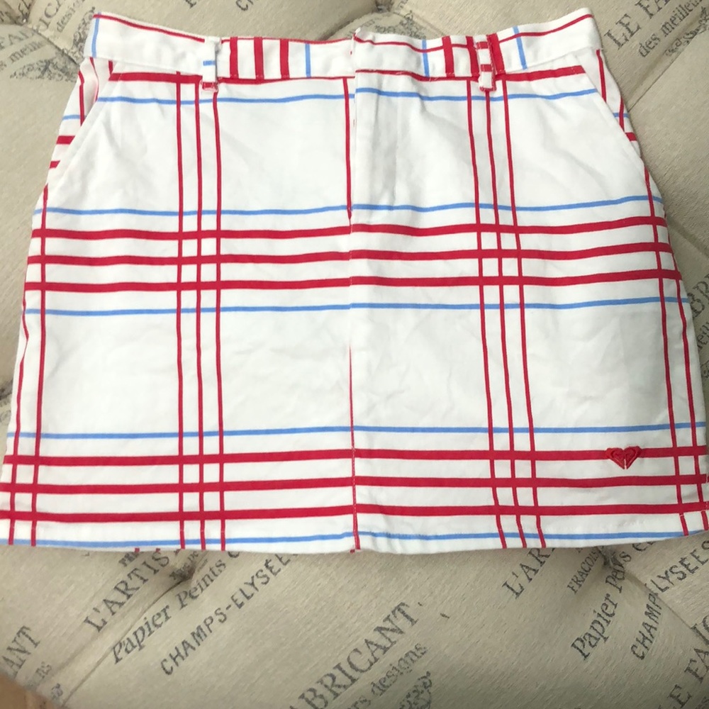 Roxy White with red/blue stripes size 5